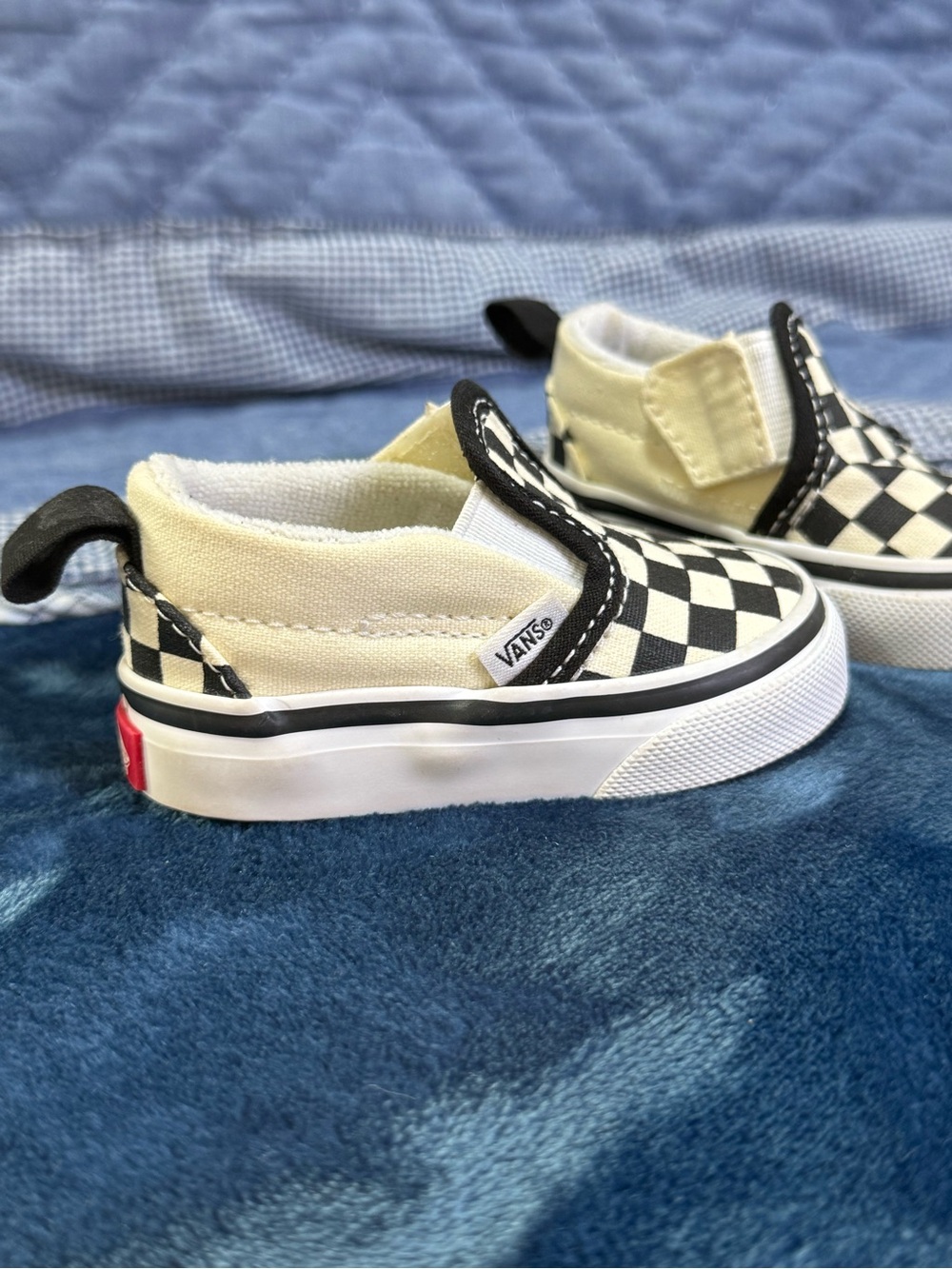 Masters Kids Checkerboard Slip-On Sneakers Black/White - Picture 2 of 4